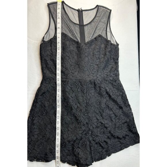 Ark & Co. Black Lace Romper With Mesh Neckline & Back Womens Size L - Picture 6 of 12